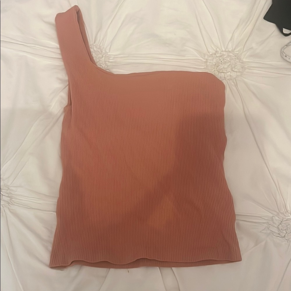 Free People Asymmetrical Fitted Tank Top in Orange